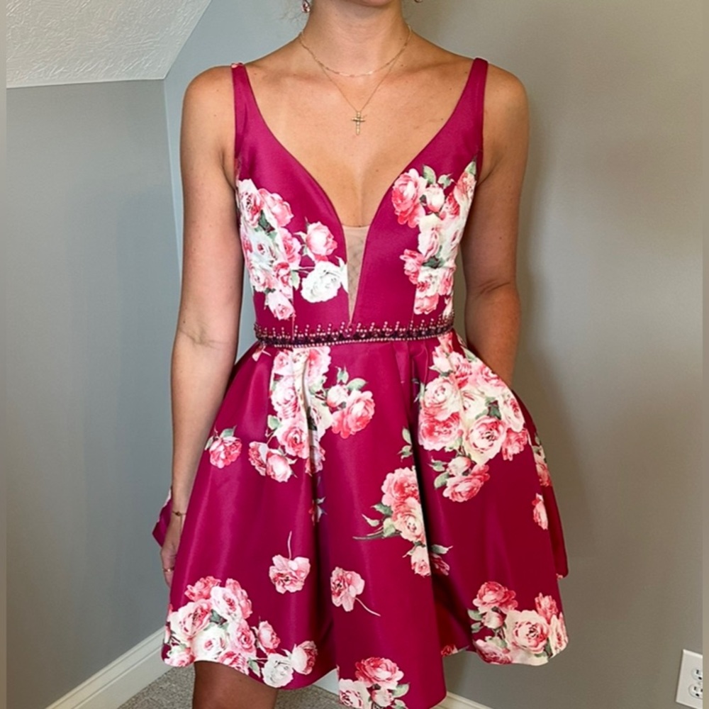 Sherri Hill 32321 Magenta Floral